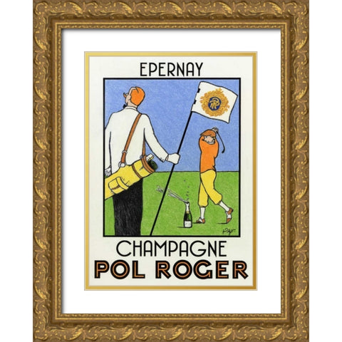 Champagne Practice Gold Ornate Wood Framed Art Print with Double Matting by Got, Jean-Pierre