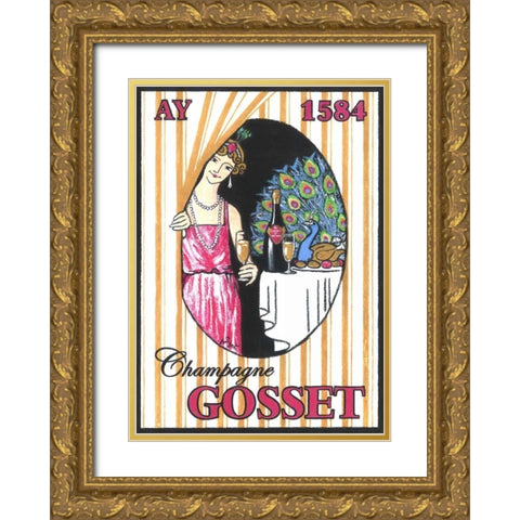 Lever de rideau Gold Ornate Wood Framed Art Print with Double Matting by Got, Jean-Pierre