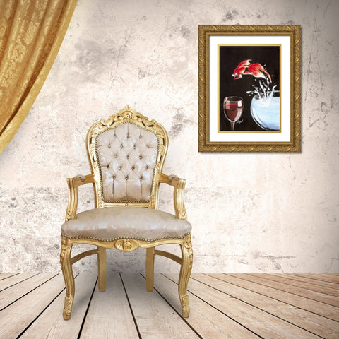 Heureux comme un poisson Gold Ornate Wood Framed Art Print with Double Matting by Got, Jean-Pierre