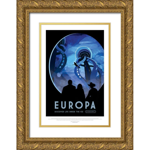 Europa-Discover Life Under The Gold Ornate Wood Framed Art Print with Double Matting by JPL