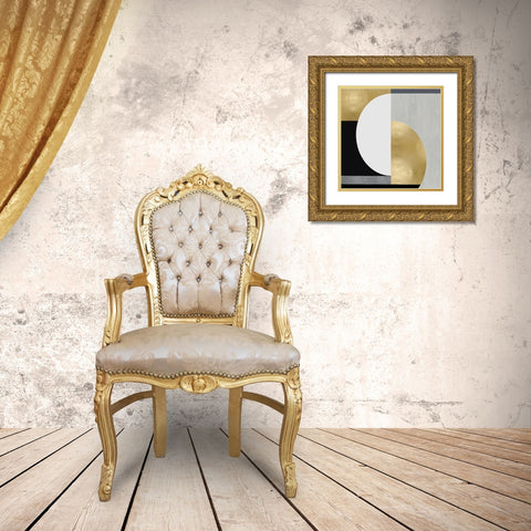 Balanced in Gold I Gold Ornate Wood Framed Art Print with Double Matting by Thompson, Justin