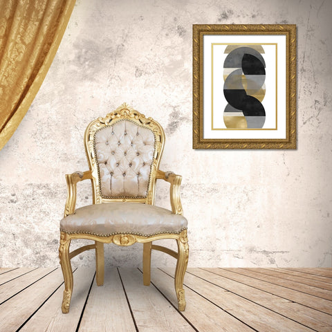 Layered II Gold Ornate Wood Framed Art Print with Double Matting by Thompson, Justin