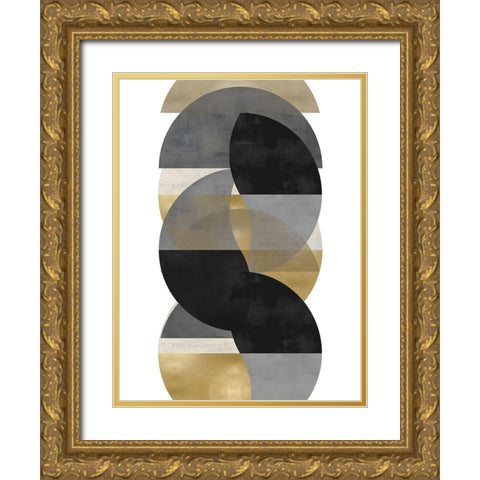 Layered II Gold Ornate Wood Framed Art Print with Double Matting by Thompson, Justin