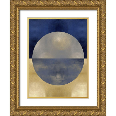 Blue Sphere I Gold Ornate Wood Framed Art Print with Double Matting by Thompson, Justin