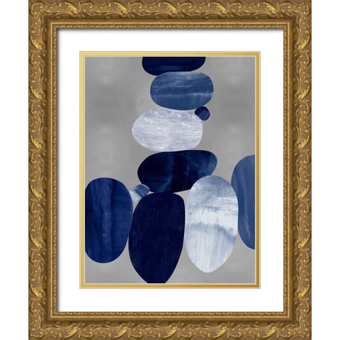 Connected on Silver I Gold Ornate Wood Framed Art Print with Double Matting by Thompson, Justin