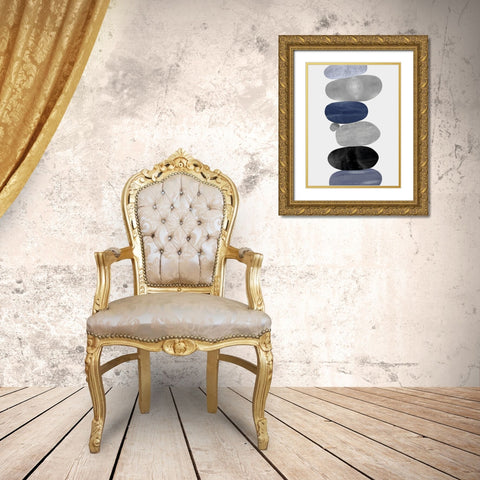 Emerge Blue II Gold Ornate Wood Framed Art Print with Double Matting by Thompson, Justin