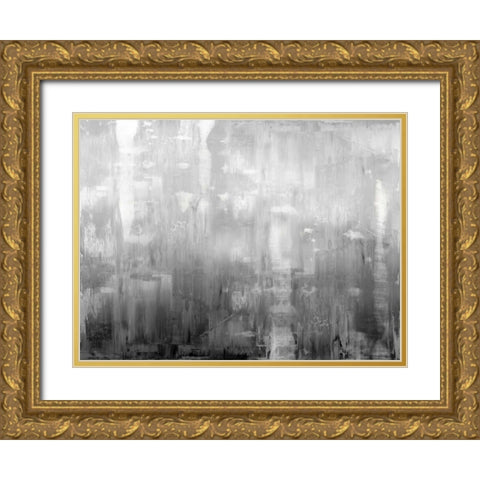 Textural in Grey Gold Ornate Wood Framed Art Print with Double Matting by Turner, Justin