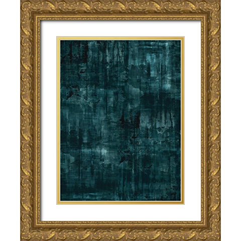 Midnight Cerulean Gold Ornate Wood Framed Art Print with Double Matting by Turner, Justin