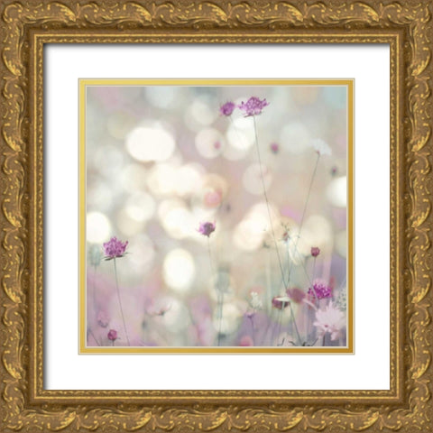 Floral Meadow I Gold Ornate Wood Framed Art Print with Double Matting by Carrigan, Kate