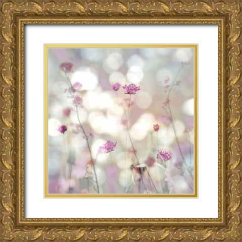 Floral Meadow II Gold Ornate Wood Framed Art Print with Double Matting by Carrigan, Kate