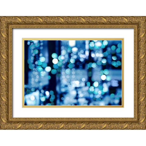 Brilliant Blue Gold Ornate Wood Framed Art Print with Double Matting by Carrigan, Kate
