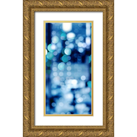 Brilliant Blue Triptych II Gold Ornate Wood Framed Art Print with Double Matting by Carrigan, Kate