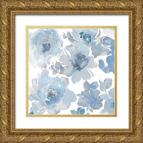 Springtime Blue and Silver II Gold Ornate Wood Framed Art Print with Double Matting by Morris, Kelsey