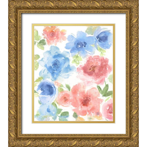 Springtime Floral II Gold Ornate Wood Framed Art Print with Double Matting by Morris, Kelsey