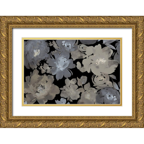 Springtime Midnight Gold Ornate Wood Framed Art Print with Double Matting by Morris, Kelsey