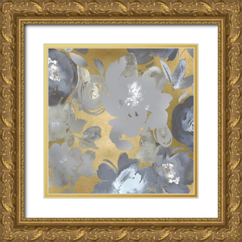Springtime Silver on Gold I Gold Ornate Wood Framed Art Print with Double Matting by Morris, Kelsey