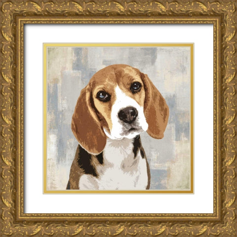 Beagle Gold Ornate Wood Framed Art Print with Double Matting by Rodgers, Keri