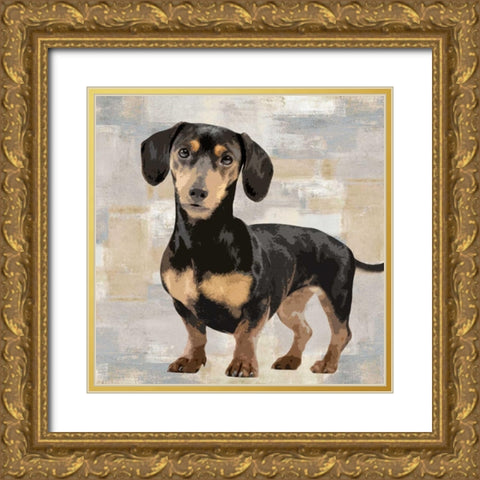 Dachshund Gold Ornate Wood Framed Art Print with Double Matting by Rodgers, Keri