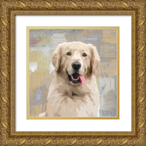Golden Retriever Gold Ornate Wood Framed Art Print with Double Matting by Rodgers, Keri