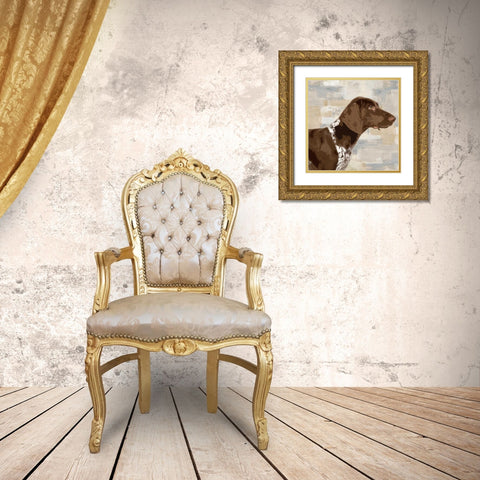 Pointer Gold Ornate Wood Framed Art Print with Double Matting by Rodgers, Keri