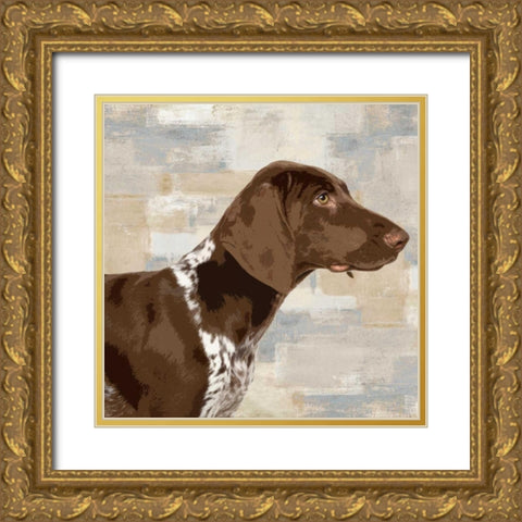 Pointer Gold Ornate Wood Framed Art Print with Double Matting by Rodgers, Keri