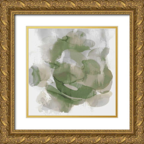 Green Flow II Gold Ornate Wood Framed Art Print with Double Matting by Jett, Kristina