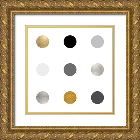 Circle Three Gold Silver Gold Ornate Wood Framed Art Print with Double Matting by Langdon, Karl