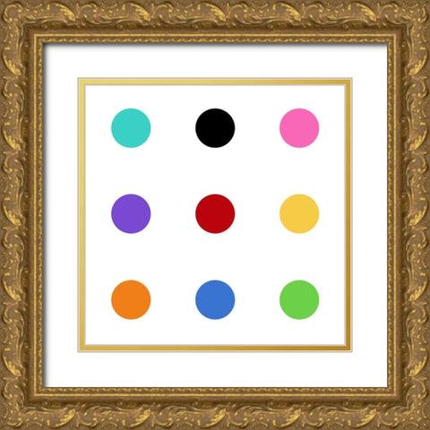 Circle Three Multicolor Gold Ornate Wood Framed Art Print with Double Matting by Langdon, Karl