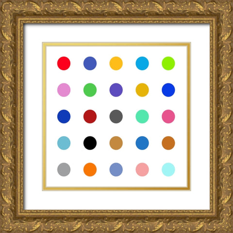 Circle Five Multicolor Gold Ornate Wood Framed Art Print with Double Matting by Langdon, Karl