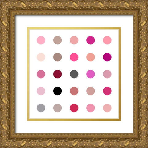 Circle Five Pink Blush Gold Ornate Wood Framed Art Print with Double Matting by Langdon, Karl
