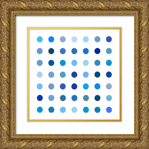 Circle Seven Blue Gold Ornate Wood Framed Art Print with Double Matting by Langdon, Karl