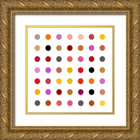 Circle Seven Red Mix Gold Ornate Wood Framed Art Print with Double Matting by Langdon, Karl