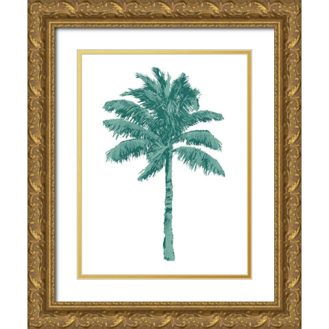 Palm Green I Gold Ornate Wood Framed Art Print with Double Matting by Blake, Madeline