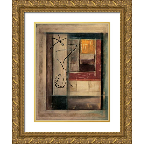 Morgan I Gold Ornate Wood Framed Art Print with Double Matting by Roberts, Kati