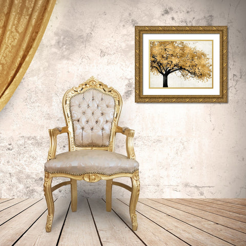 Golden Blossoms Gold Ornate Wood Framed Art Print with Double Matting by Bennett, Kate