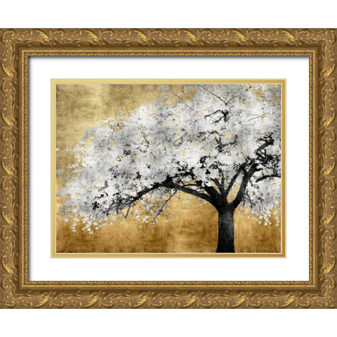 Silver Blossoms Gold Ornate Wood Framed Art Print with Double Matting by Bennett, Kate