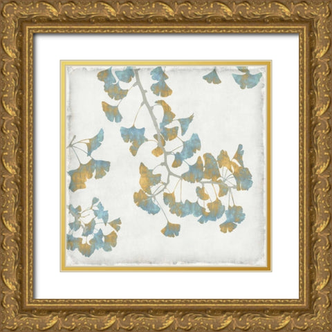 Ginko Branches I Gold Ornate Wood Framed Art Print with Double Matting by Bennett, Kate