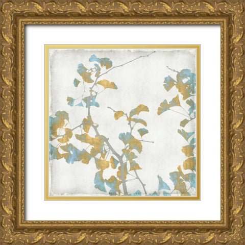 Ginko Branches II Gold Ornate Wood Framed Art Print with Double Matting by Bennett, Kate