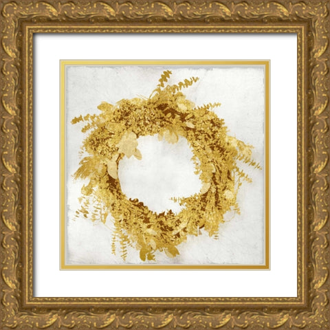 Golden Wreath II Gold Ornate Wood Framed Art Print with Double Matting by Bennett, Kate