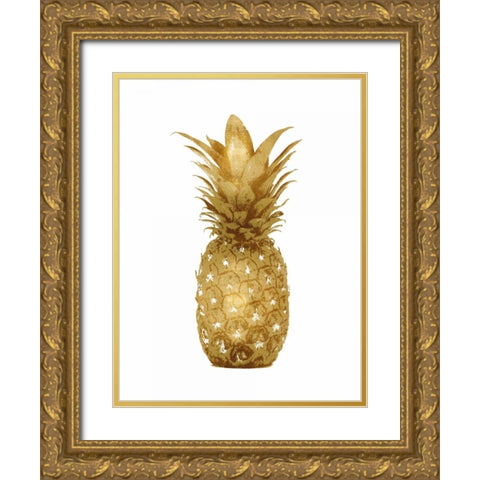Gold Pineapple I Gold Ornate Wood Framed Art Print with Double Matting by Bennett, Kate