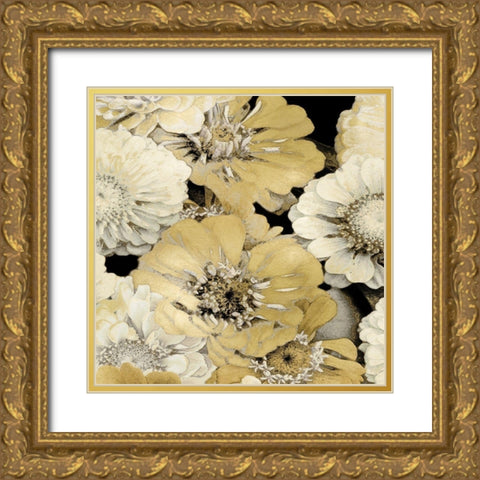 Floral Abundance in Gold I Gold Ornate Wood Framed Art Print with Double Matting by Bennett, Kate