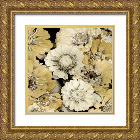 Floral Abundance in Gold III Gold Ornate Wood Framed Art Print with Double Matting by Bennett, Kate