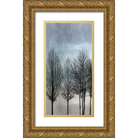 Tree Silhouette I Gold Ornate Wood Framed Art Print with Double Matting by Bennett, Kate