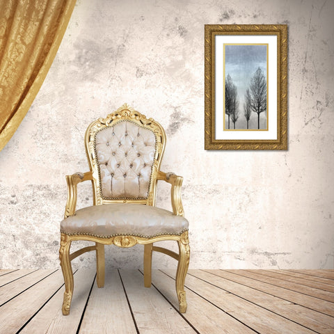 Tree Silhouette II Gold Ornate Wood Framed Art Print with Double Matting by Bennett, Kate