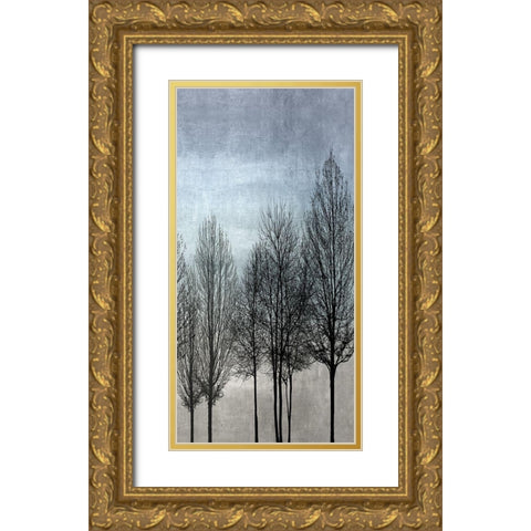 Tree Silhouette III Gold Ornate Wood Framed Art Print with Double Matting by Bennett, Kate