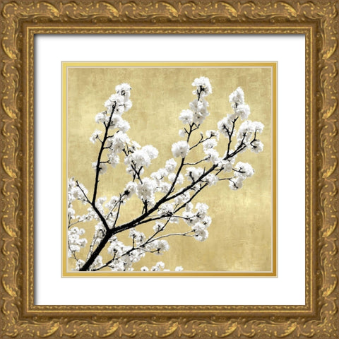 Blossoms on Gold II Gold Ornate Wood Framed Art Print with Double Matting by Bennett, Kate