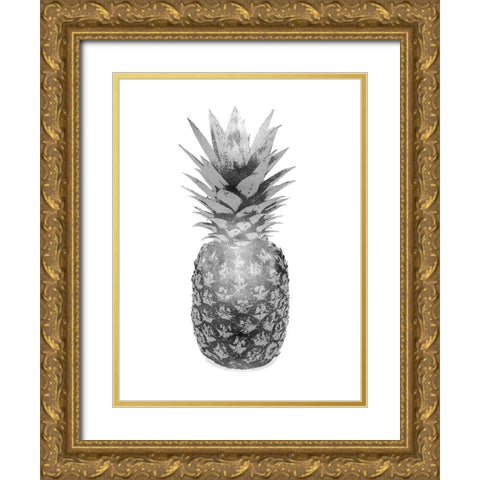Pineapple Gray II Gold Ornate Wood Framed Art Print with Double Matting by Bennett, Kate