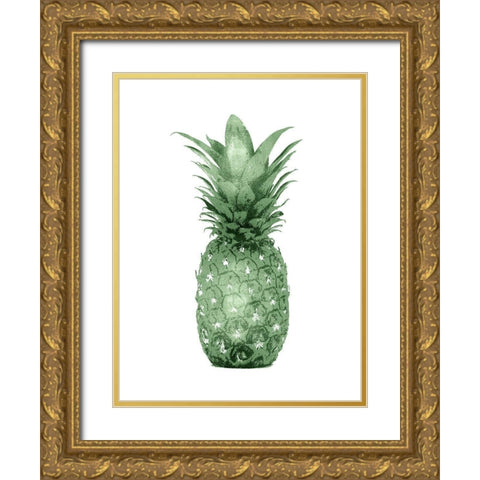 Pineapple Green I Gold Ornate Wood Framed Art Print with Double Matting by Bennett, Kate