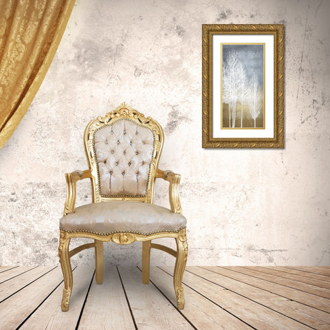 Trees on Gold Panel I Gold Ornate Wood Framed Art Print with Double Matting by Bennett, Kate