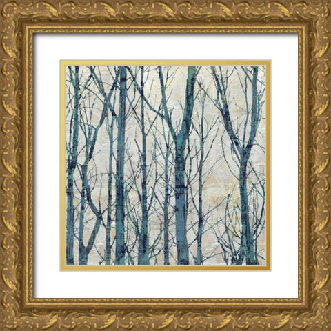 Through The Trees - Blue I Gold Ornate Wood Framed Art Print with Double Matting by Webster, Kyle